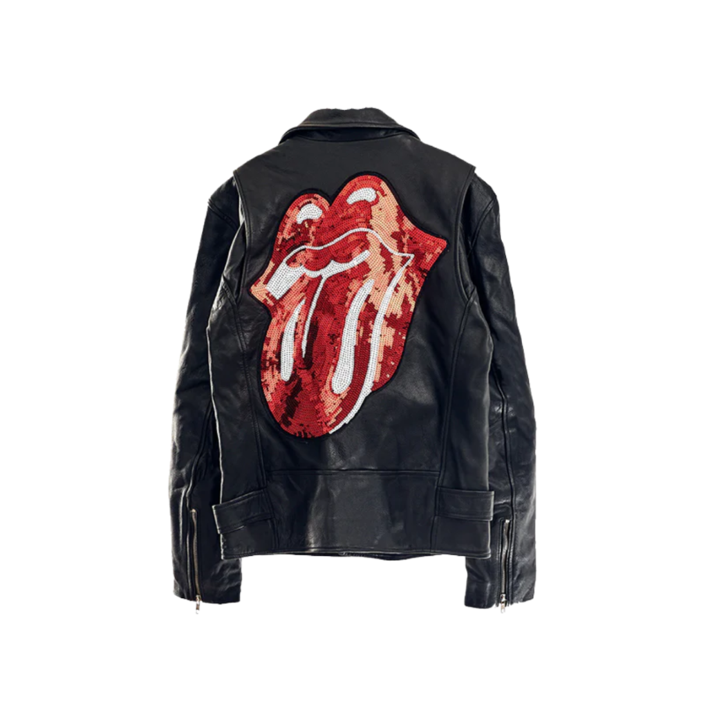 値下げ！希少The Rolling Stones 革スタジャン Leather Sequin Applique Jacket - The Rolling Stones