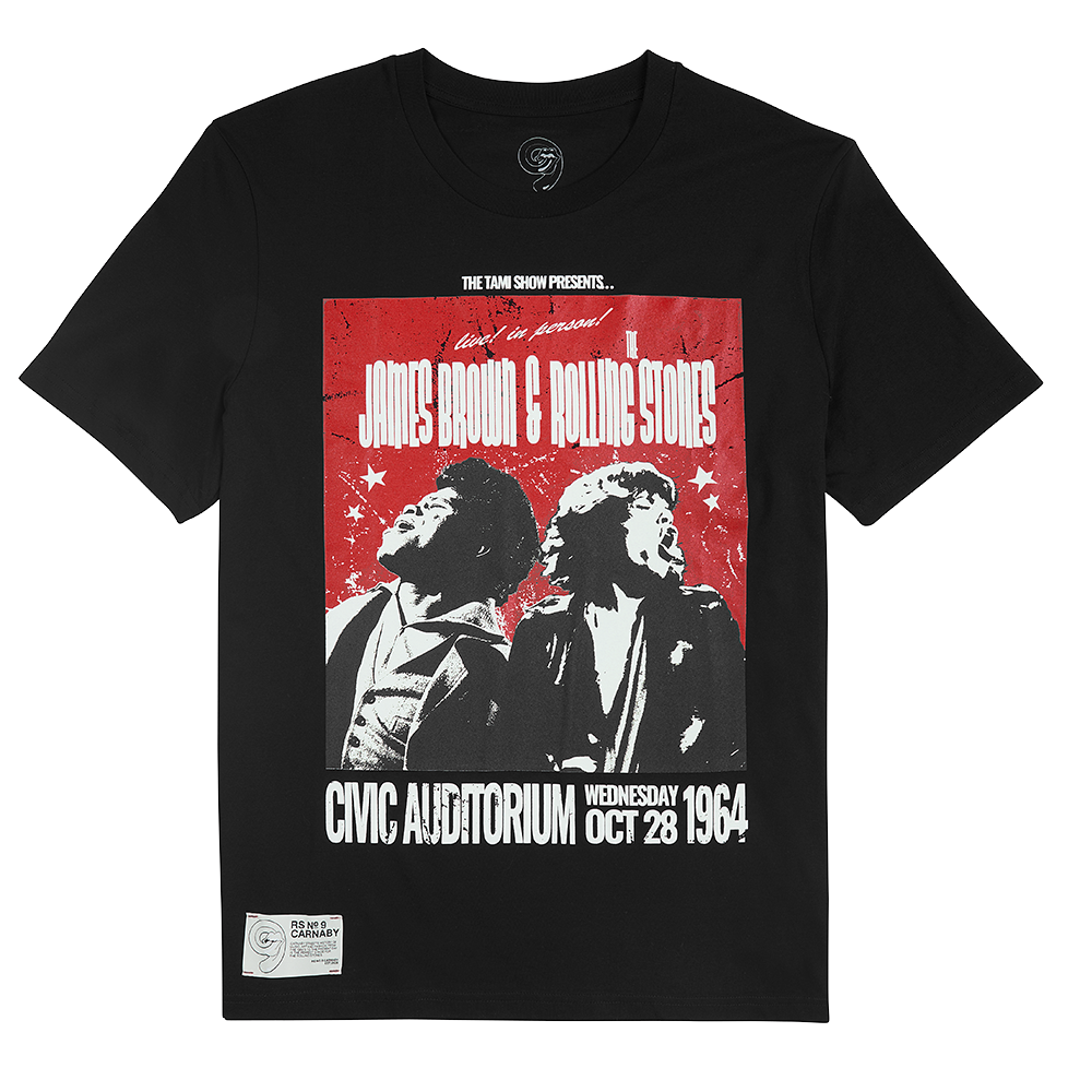 Rolling Stones x James Brown TAMI Show Black T-Shirt - The Rolling Rolling Stones x James Brown TAMI Show Black T-Shirt - The Rolling