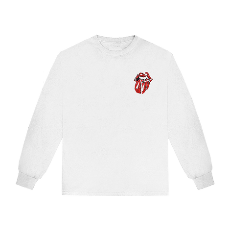 Painted Diamond Tongue White Long Sleeve Shirt Front