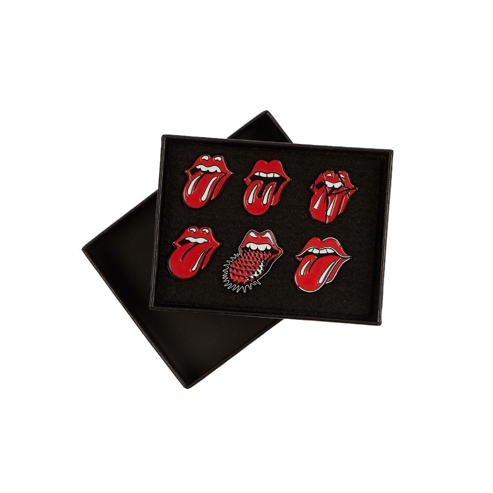 Classic Lick Pin Gift Set - 6 Pack Box - The Rolling Stones Classic Lick Pin Gift Set - 6 Pack Box - The Rolling Stones