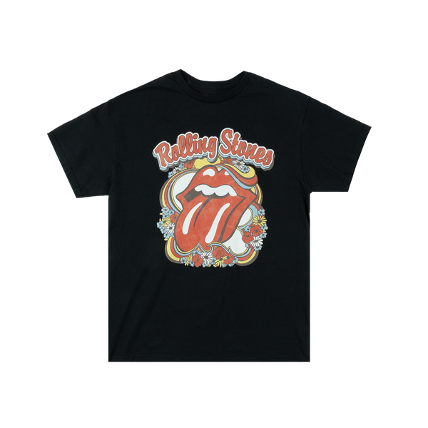 Tongue – Flowers Unisex T-Shirt Rolling Stones The