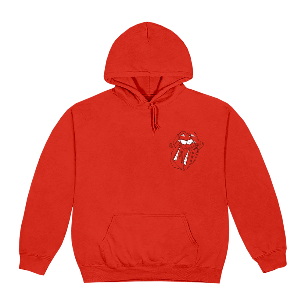 Diamond Tongue Red Hoodie Front