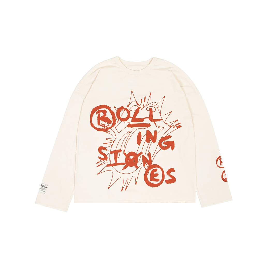 Stones Sun Raw Hem Box Fit Longsleeve T-Shirt - The Rolling Stones
