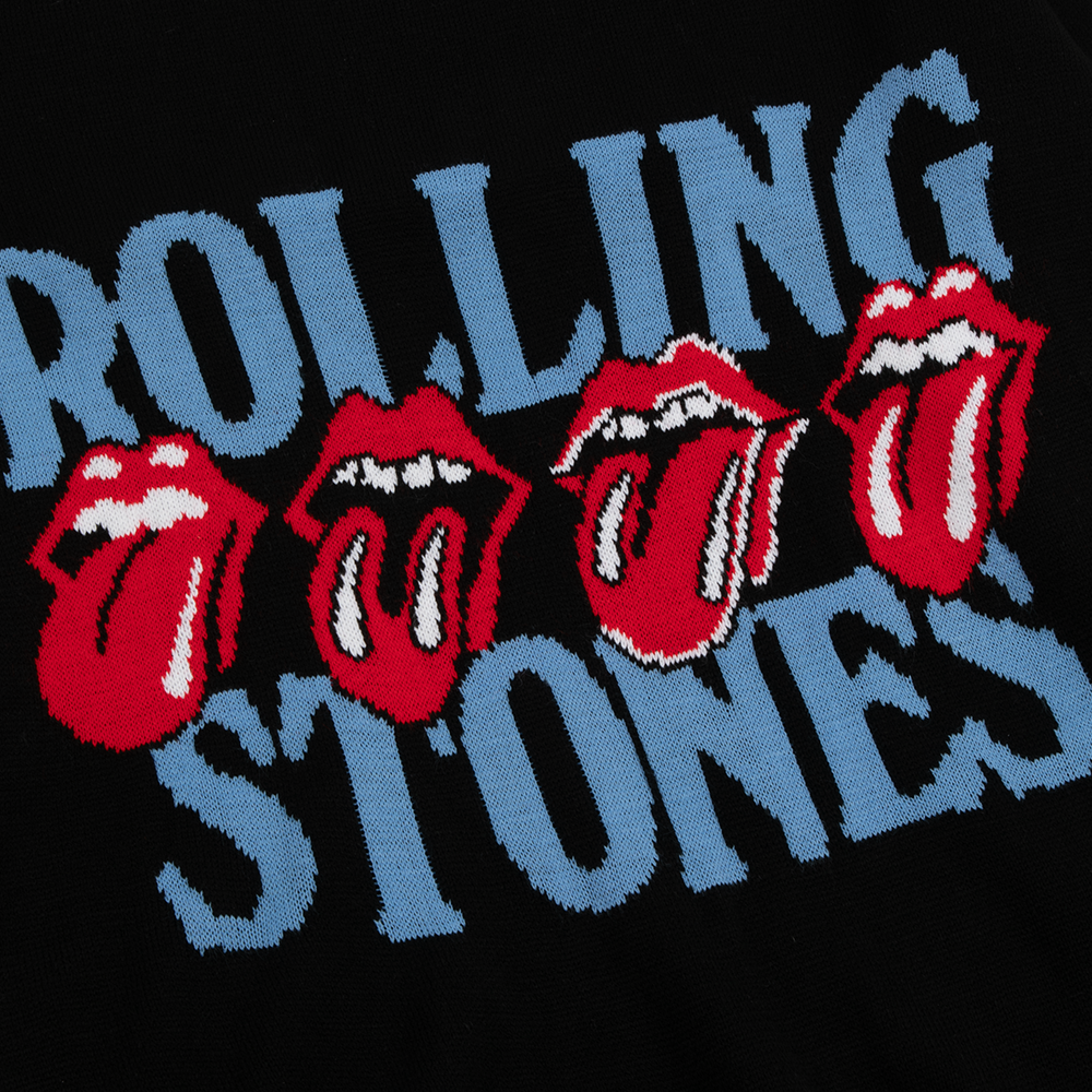 Rolling Stones Lick Holiday Sweater Front Detail