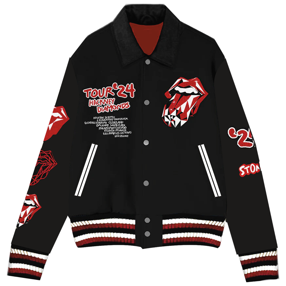 Limited Edition Hackney Diamonds Tour Tongue Varsity Jacket - The Limited Edition Hackney Diamonds Tour Tongue Varsity Jacket - The