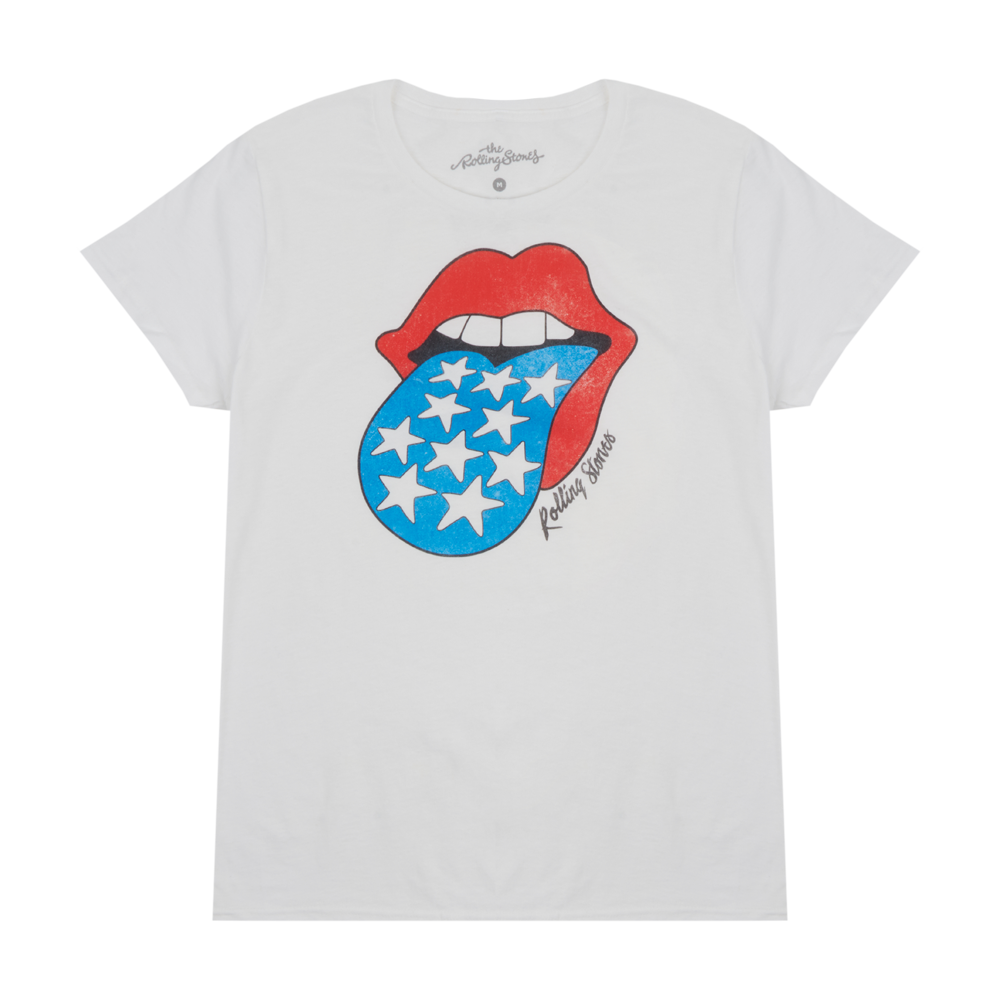 Americana Tongue Women’s White T-Shirt Front