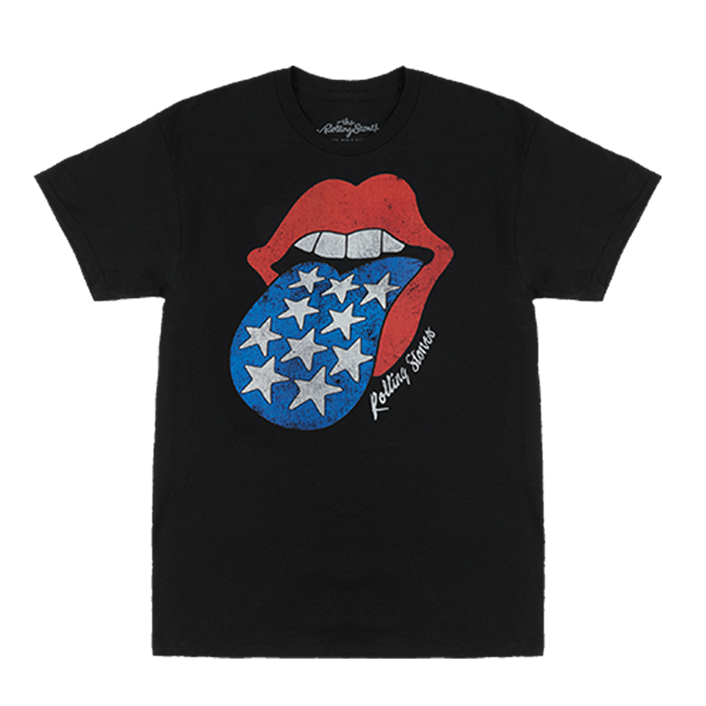 Americana Tongue Unisex Black T-Shirt Front