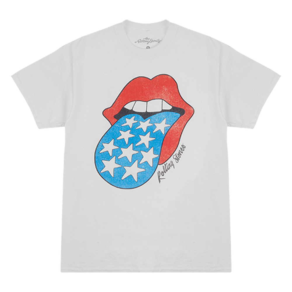 Americana Tongue Unisex White T-Shirt Front