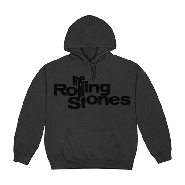 Black on Black Vintage Logo Hoodie | The Rolling Stones