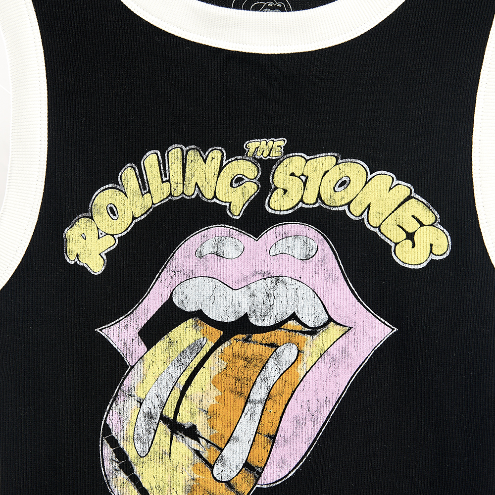 Tie Dye Tongue Cropped Ringer Tank Detail