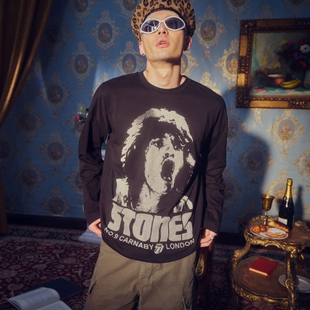 Mick Jagger Boxy Fit Longsleeve T-Shirt - The Rolling Stones