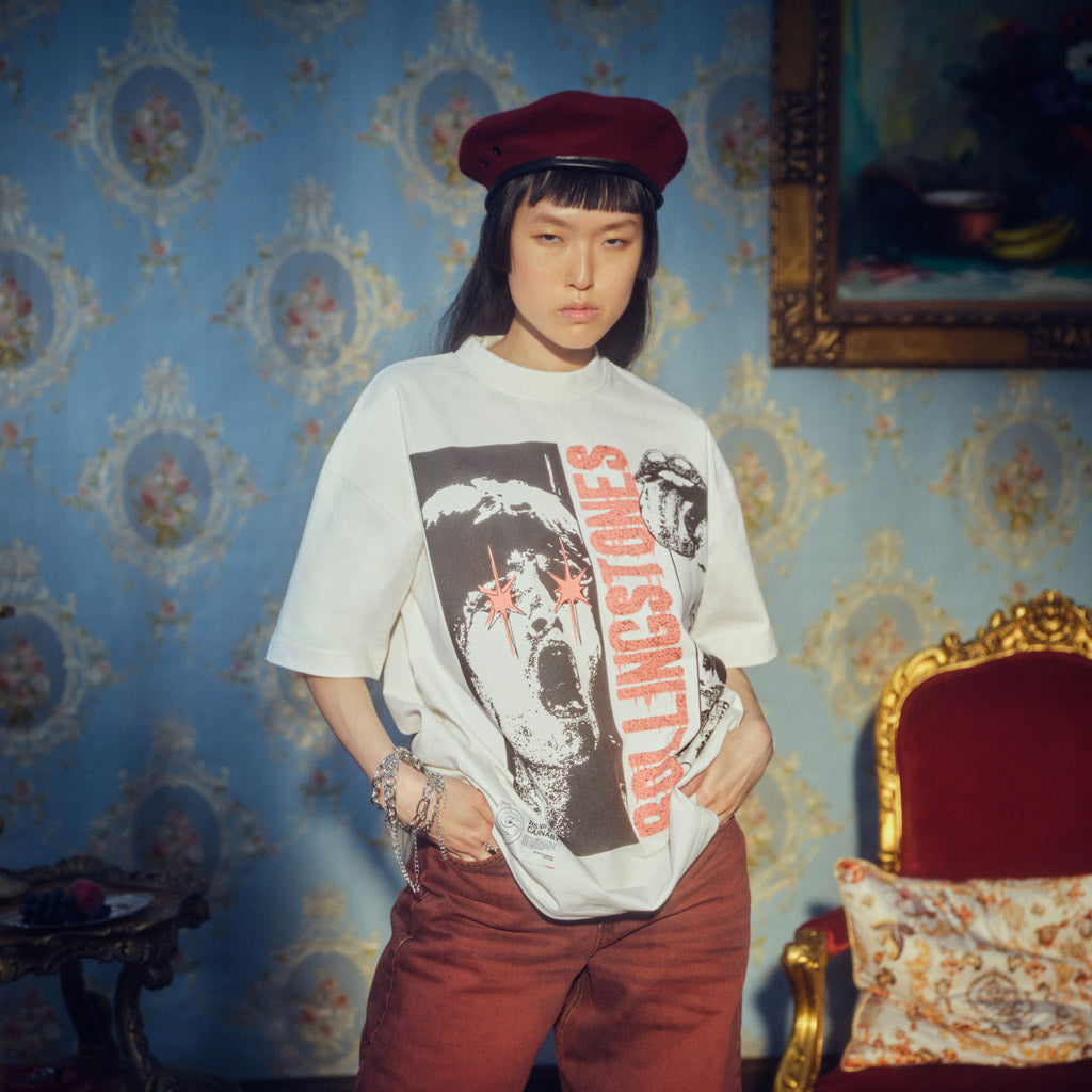 Rolling Stones 新品 未使用 シャツジャケットRSNo.9 RS No. 9 White Graphic T-Shirt - The Rolling Stones