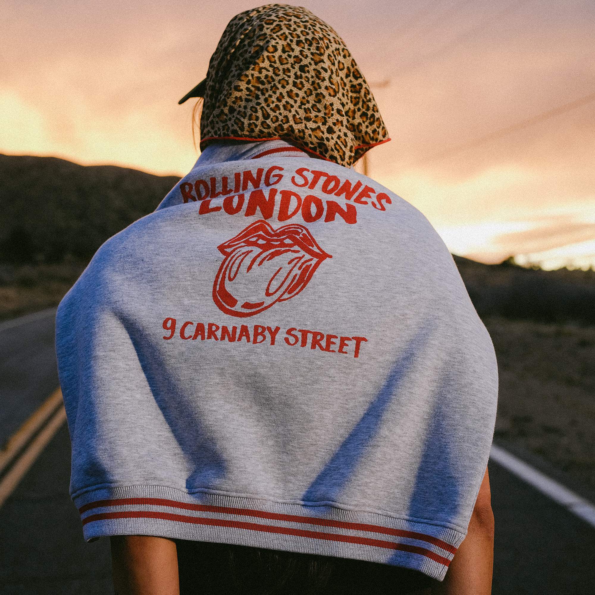 Retro Contrast Rib RS London Grey Crewneck Sweater