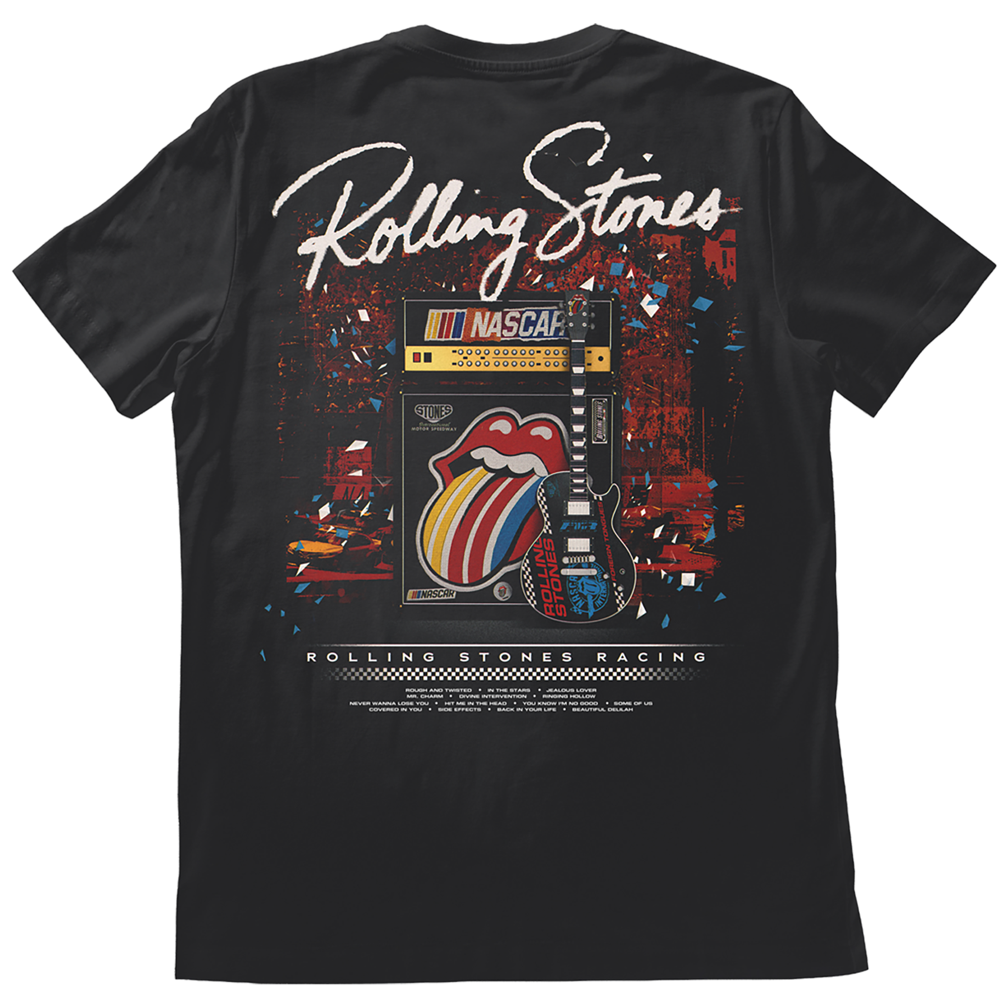 The Rolling Stones X NASCAR Guitar Tongue T-Shirt B