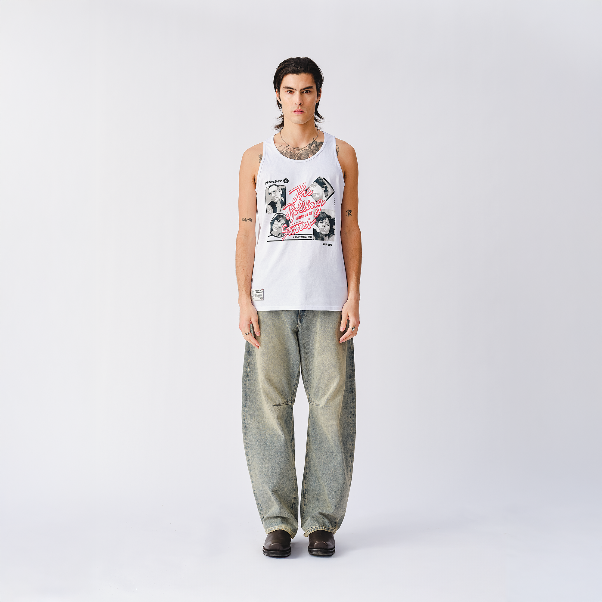 Stones Band Photo White Tank Top