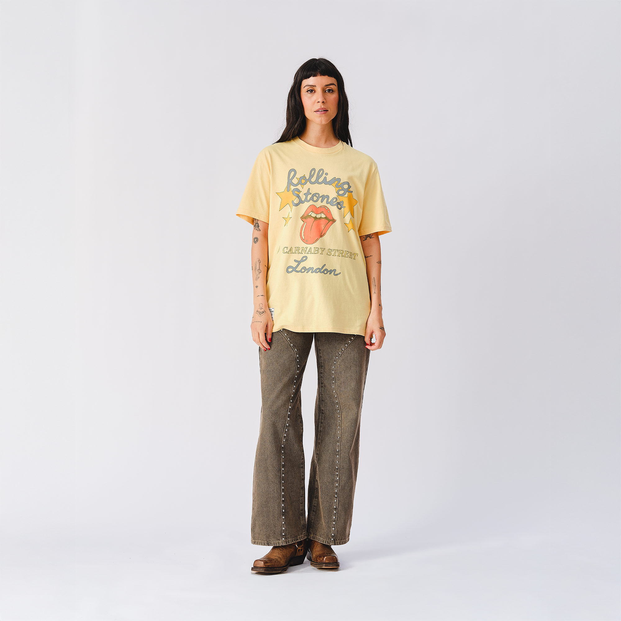 Rolling Stones Star Burst Logo Yellow T-Shirt