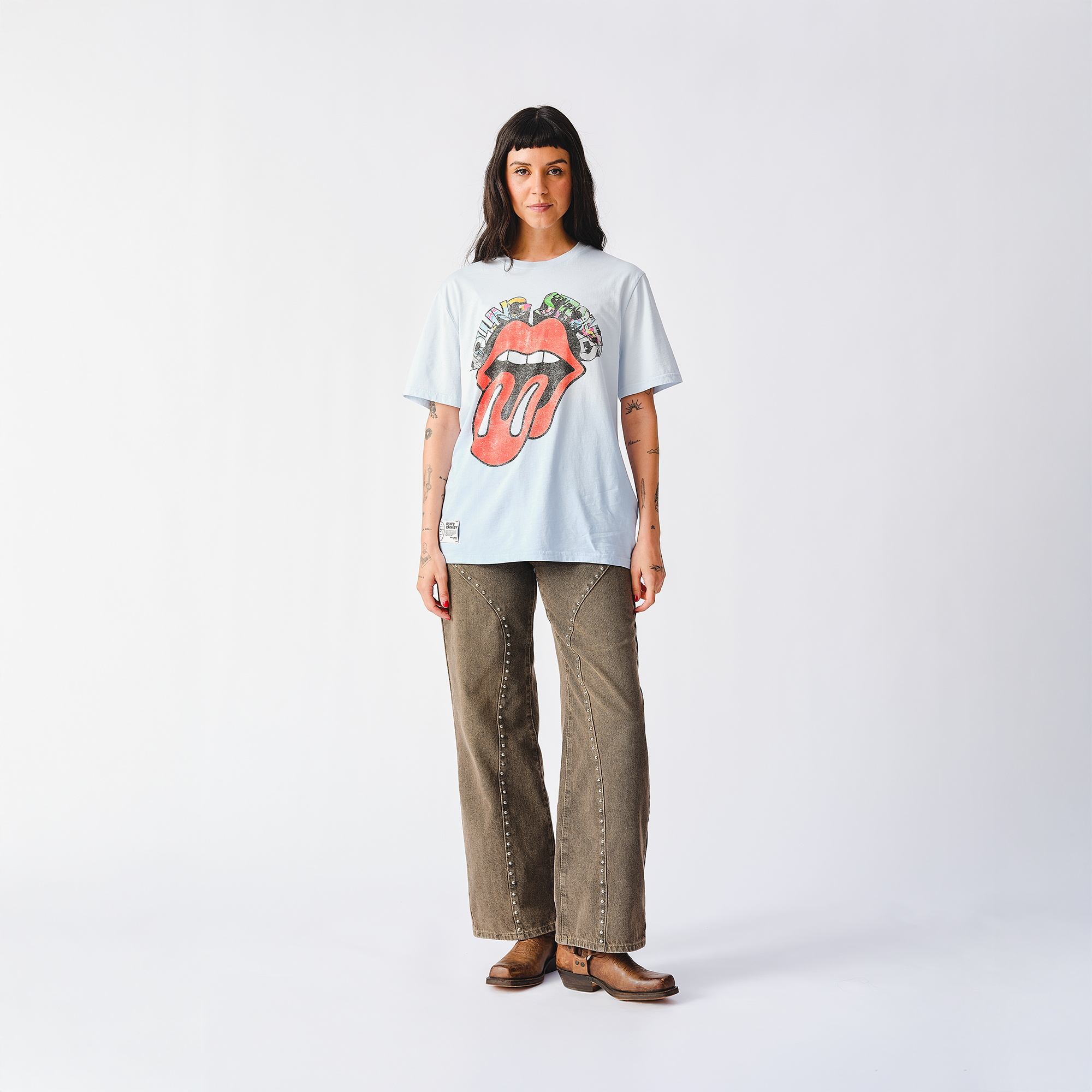 Rolling Stones Classic Tone Sketch Spray Tone Blue T-Shirt