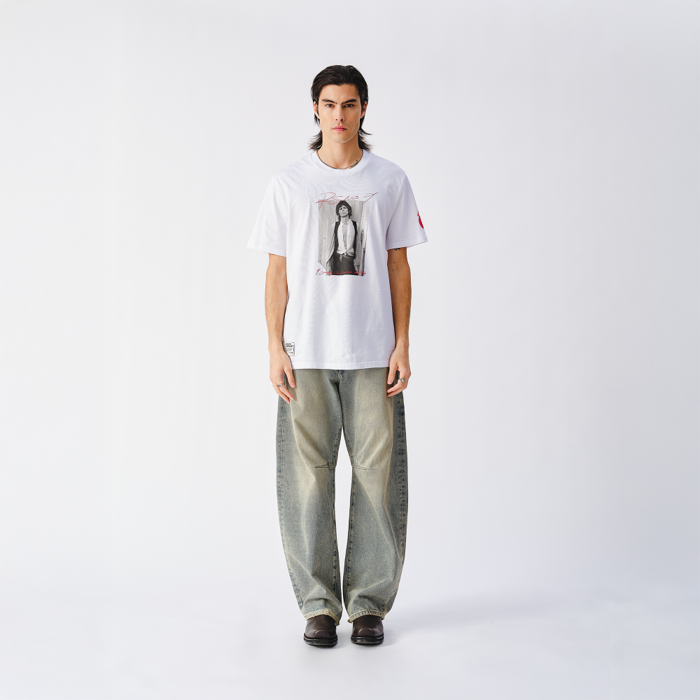 Keith Pose White Photo T-Shirt - Front
