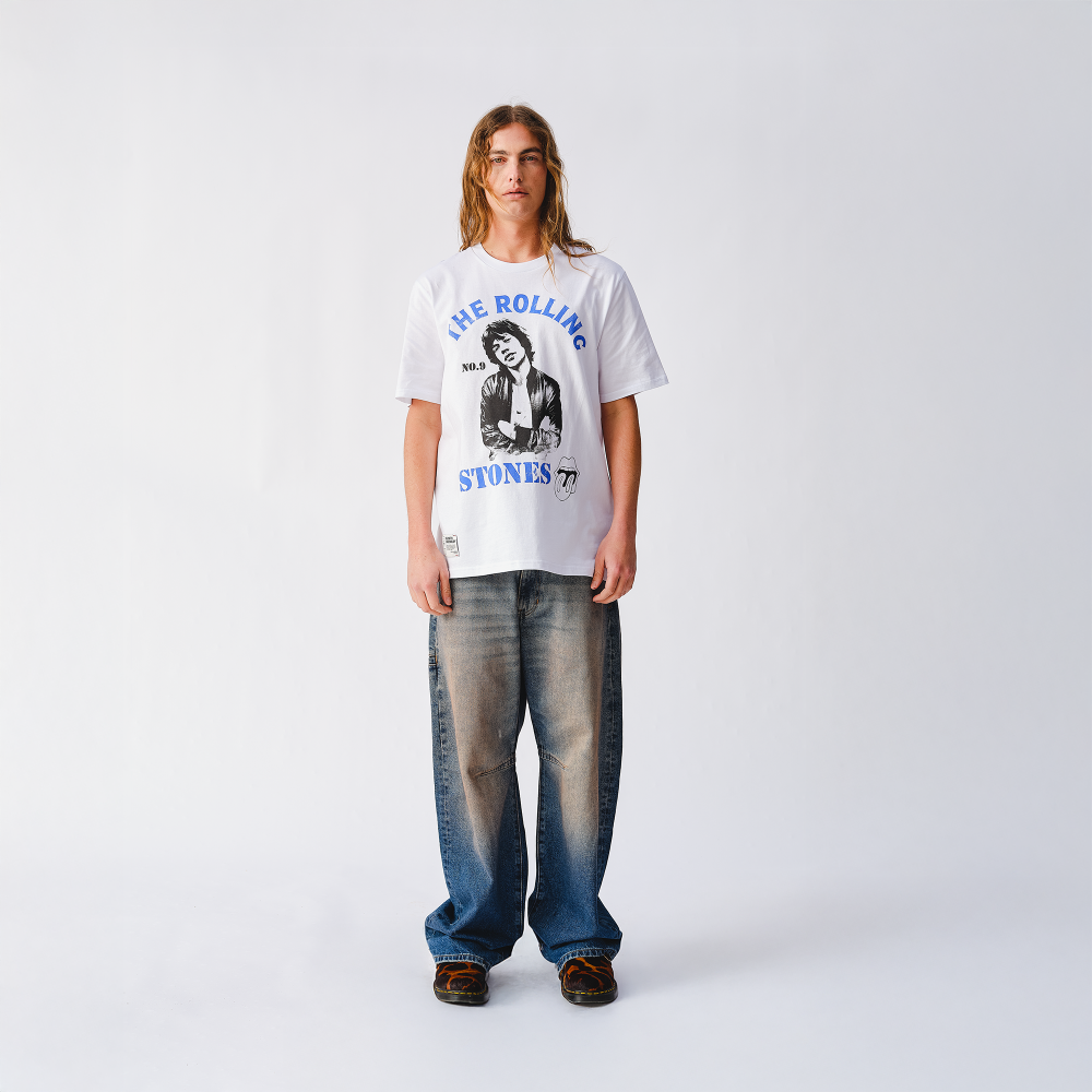 Mick Graphic Pose White T-Shirt - Front