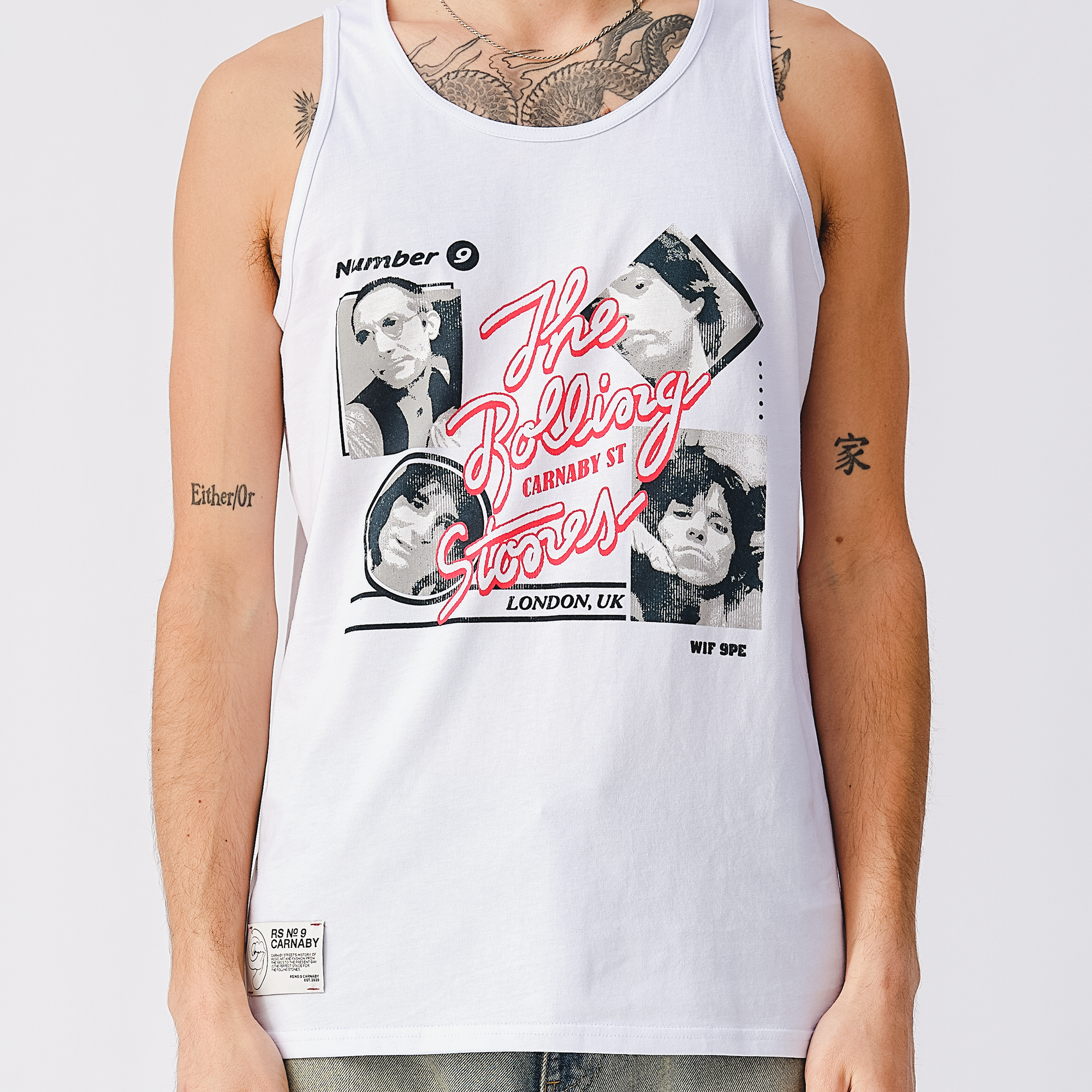 Stones Band Photo White Tank Top