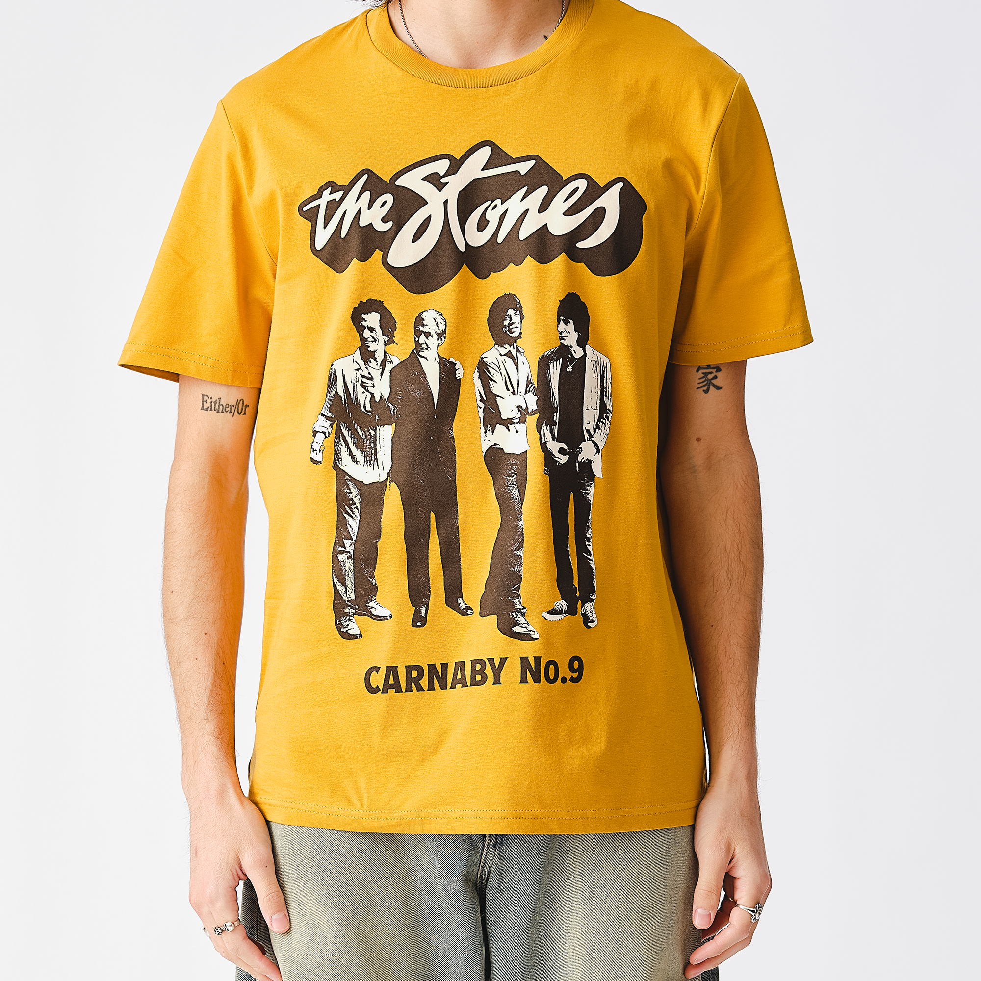 The Stones Band Figures Mustard T-Shirt