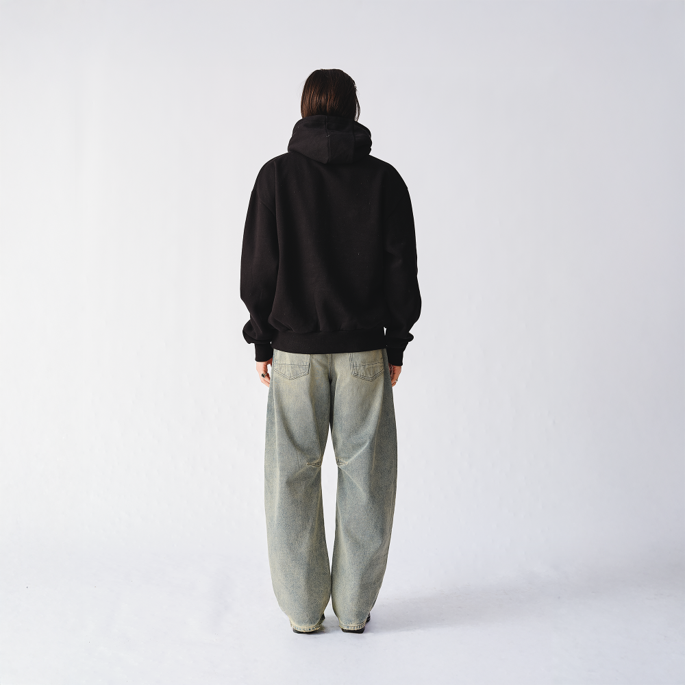 Multi Tongue Logo Black Pullover Hoodie - Back