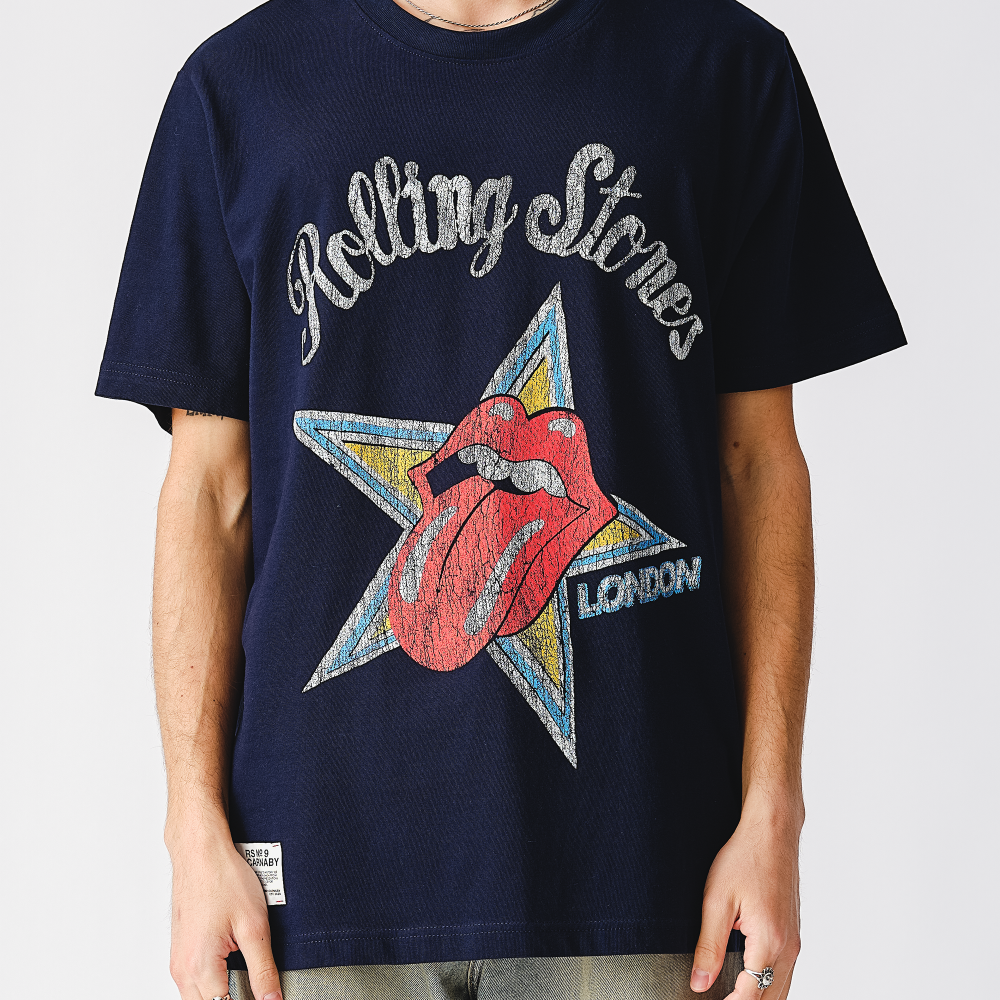 The Rolling Stones Fame Star Tongue Navy T-Shirt - Details
