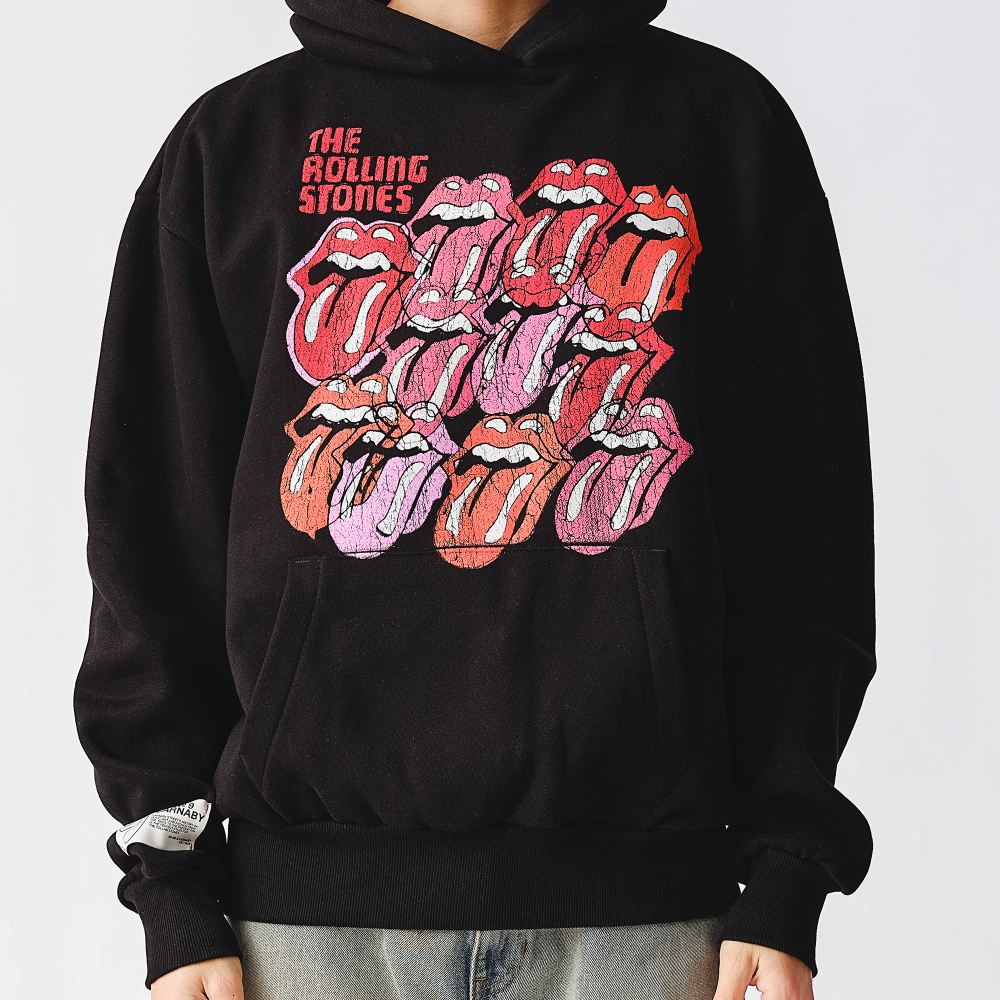 Multi Tongue Logo Black Pullover Hoodie - Details