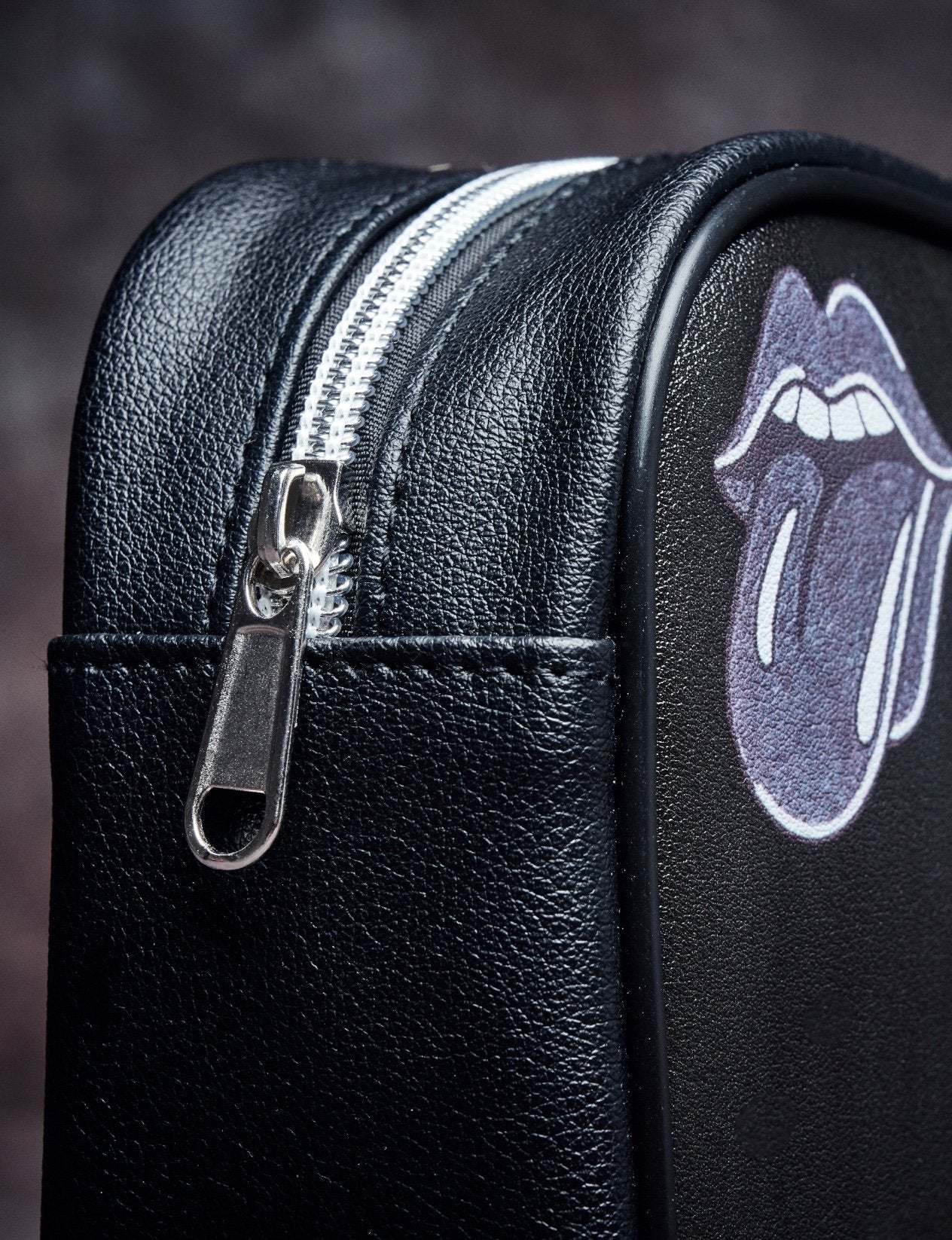 No. 9 All Over Print Vegan Leather Carnaby Pouch Detail