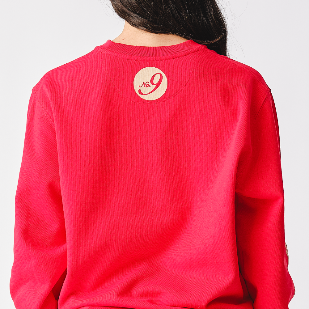 Rolling Stones Zipper Sleeve Red Crewneck Sweater