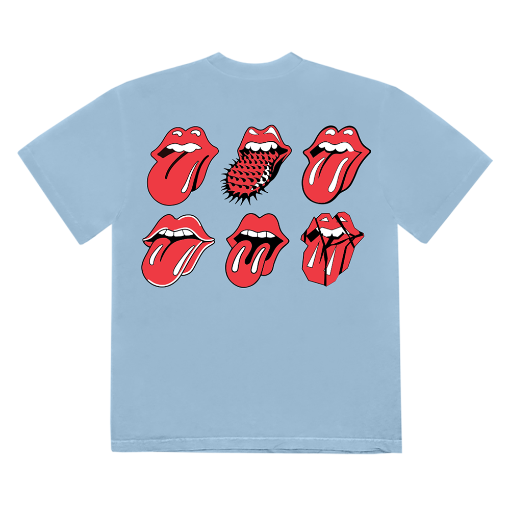 Rolling Stones Licks Blue T-Shirt Back