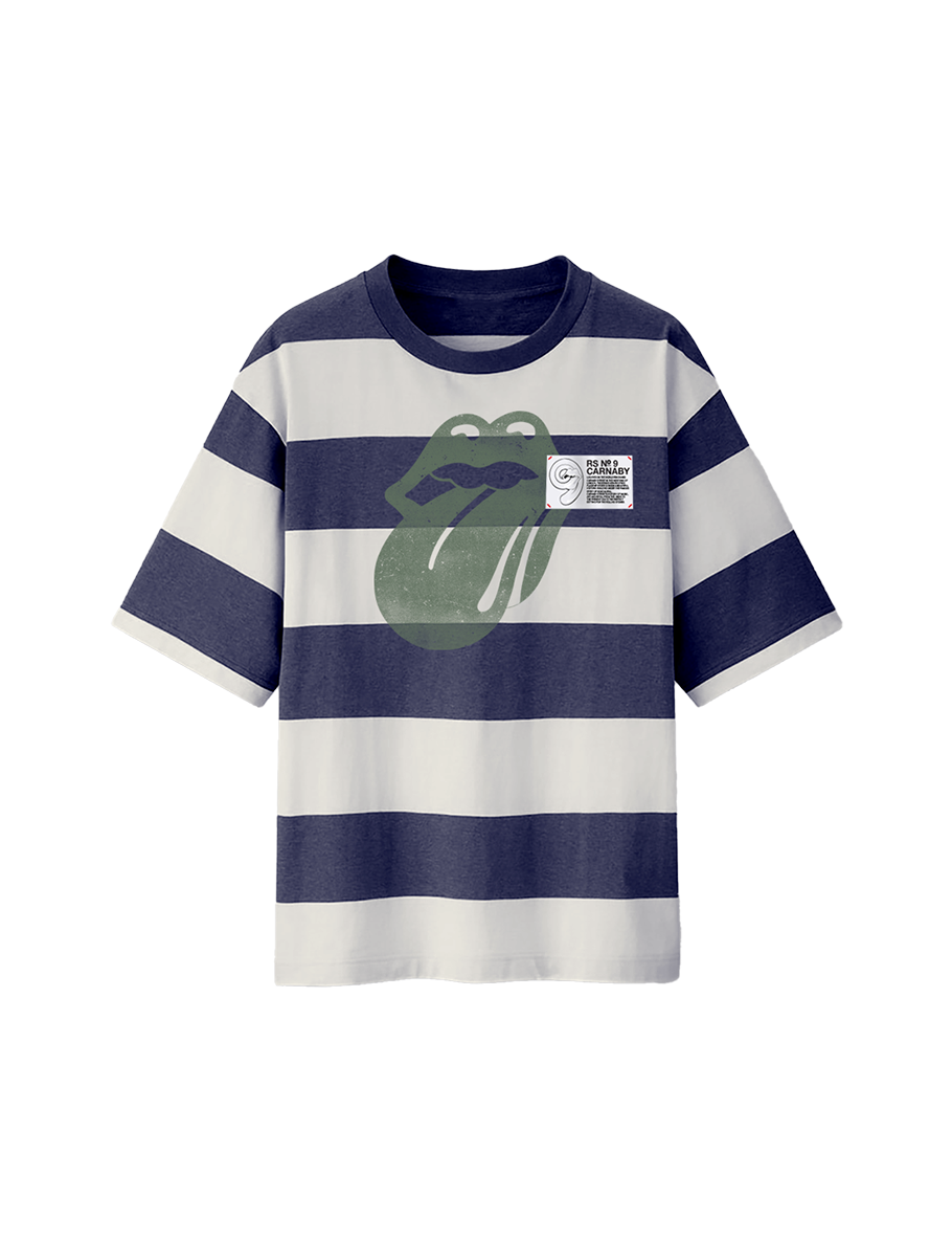 Classic Tongue Wide Blue Stripe T-Shirt