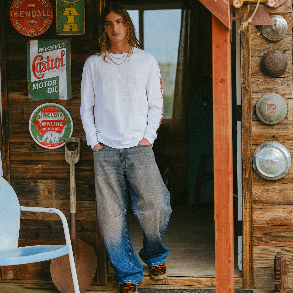 Rolling Stones Tonal 3D Print White Longsleeve T-Shirt