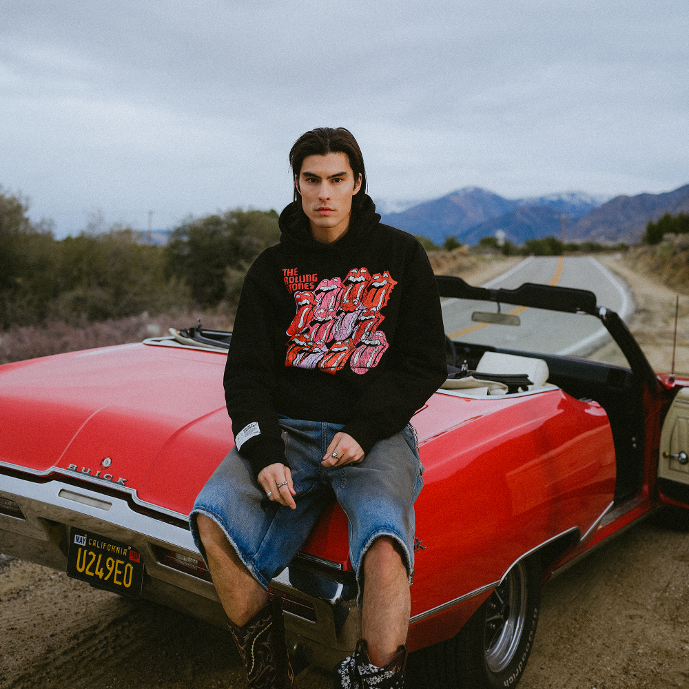 Multi Tongue Logo Black Pullover Hoodie 