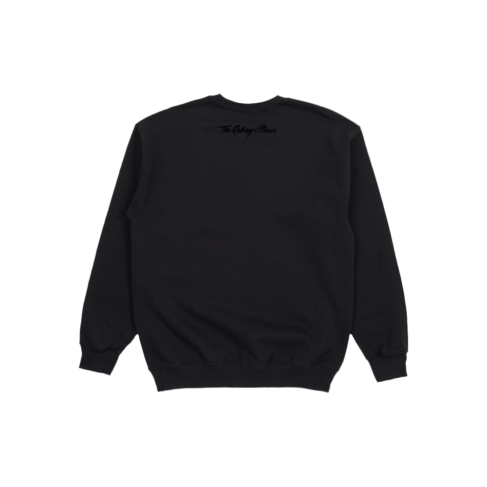 Paint It Black Tonal Repeating Tongues Crewneck Back