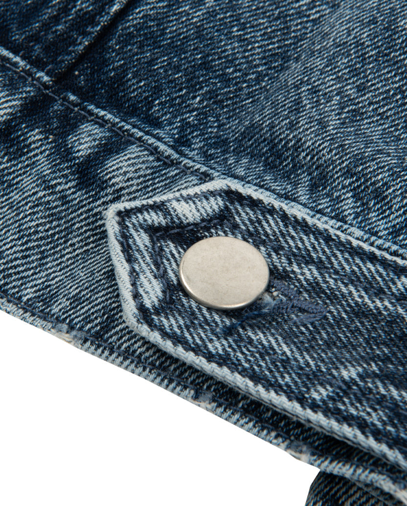 No. 9 Carnaby Distressed Denim Jacket II Cuff Detail