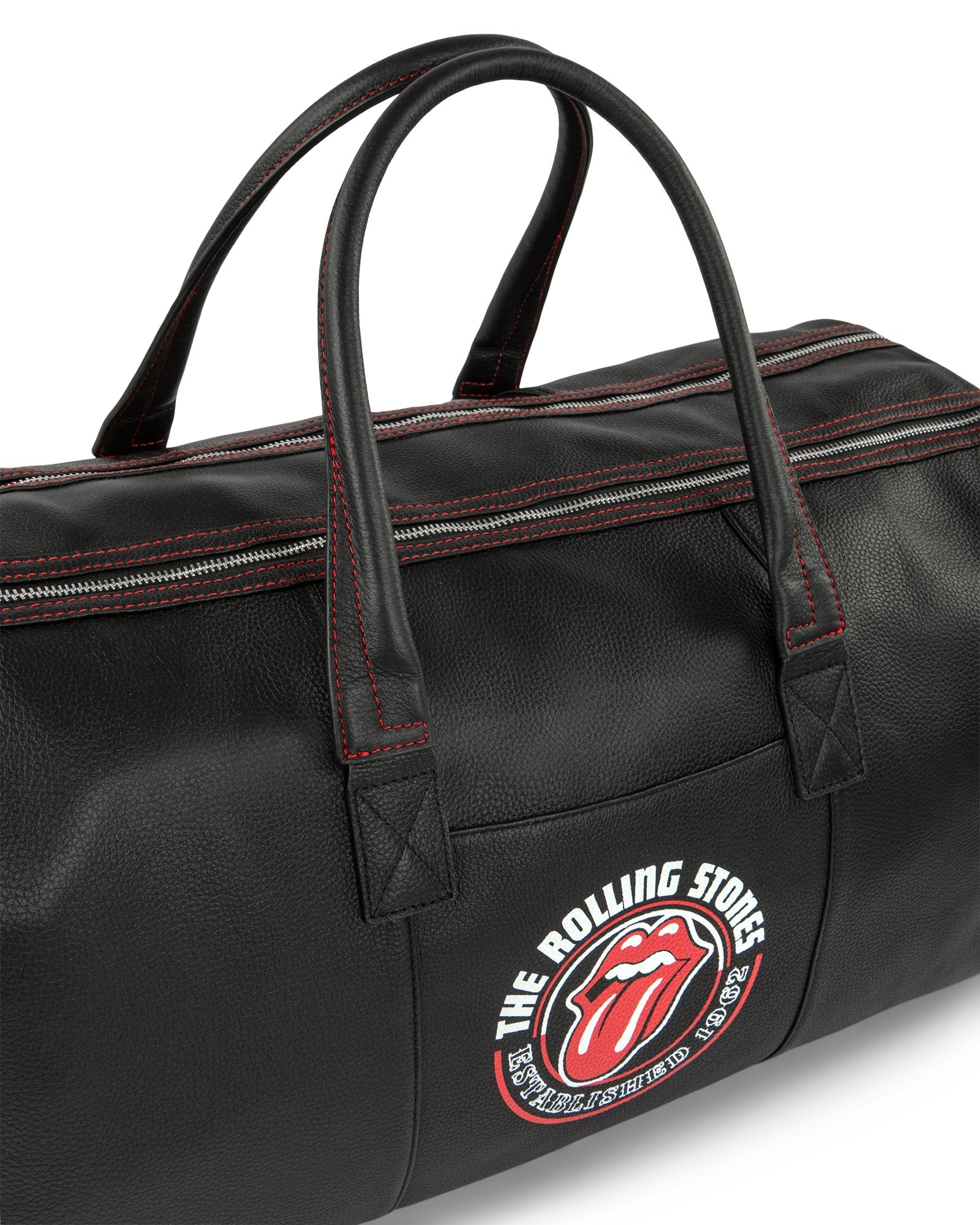 Classic Logo Premium Pebbled Leather Duffle Bag - The Rolling Stones