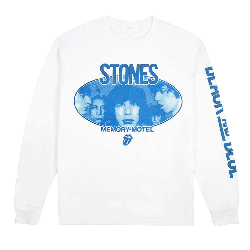 Black and Blue White Longsleeve T-Shirt