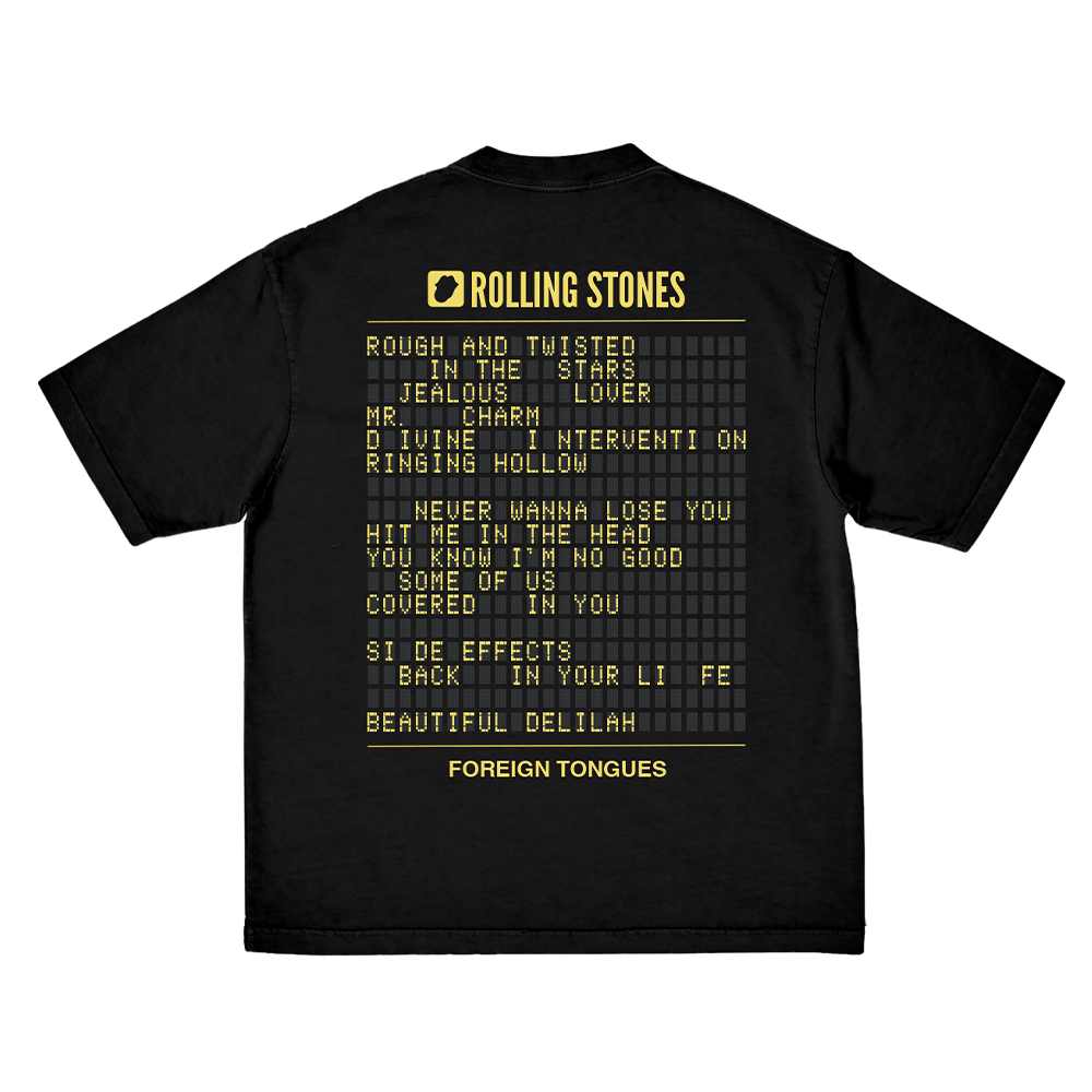Foreign Tongues Tracklist T-Shirt Back