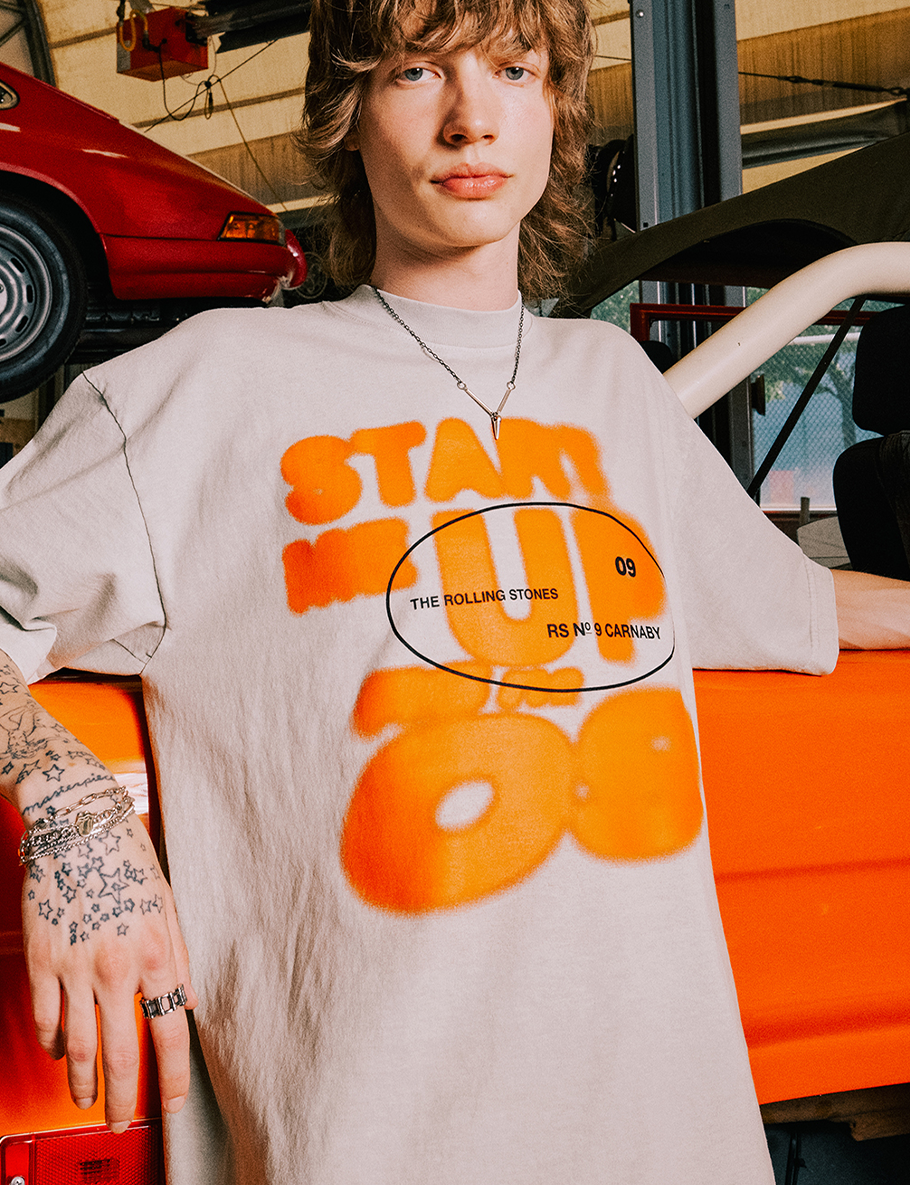 Blurred Start Me Up T-shirt Model