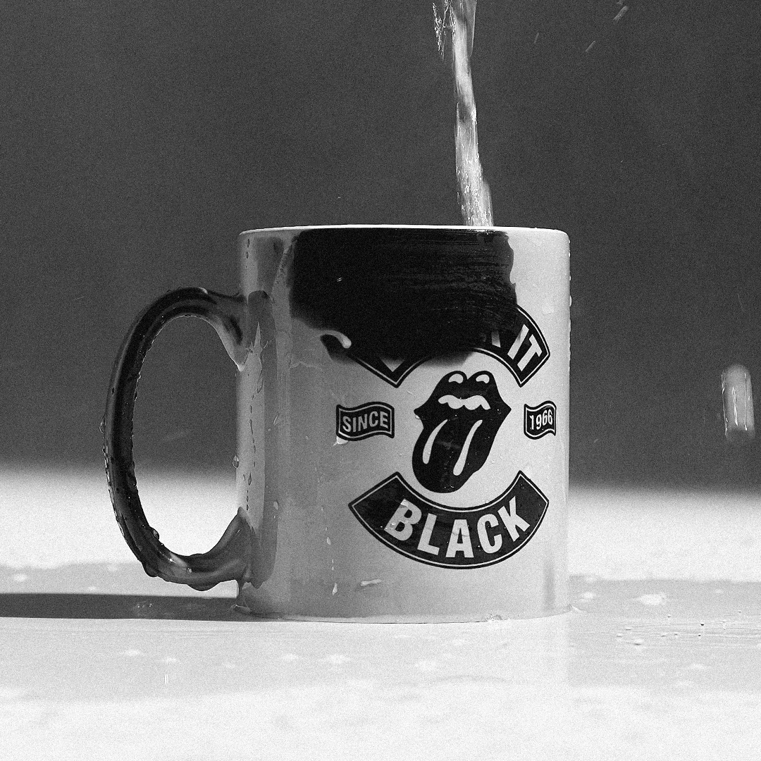 Paint It Black Drink It Heat Changing Mug