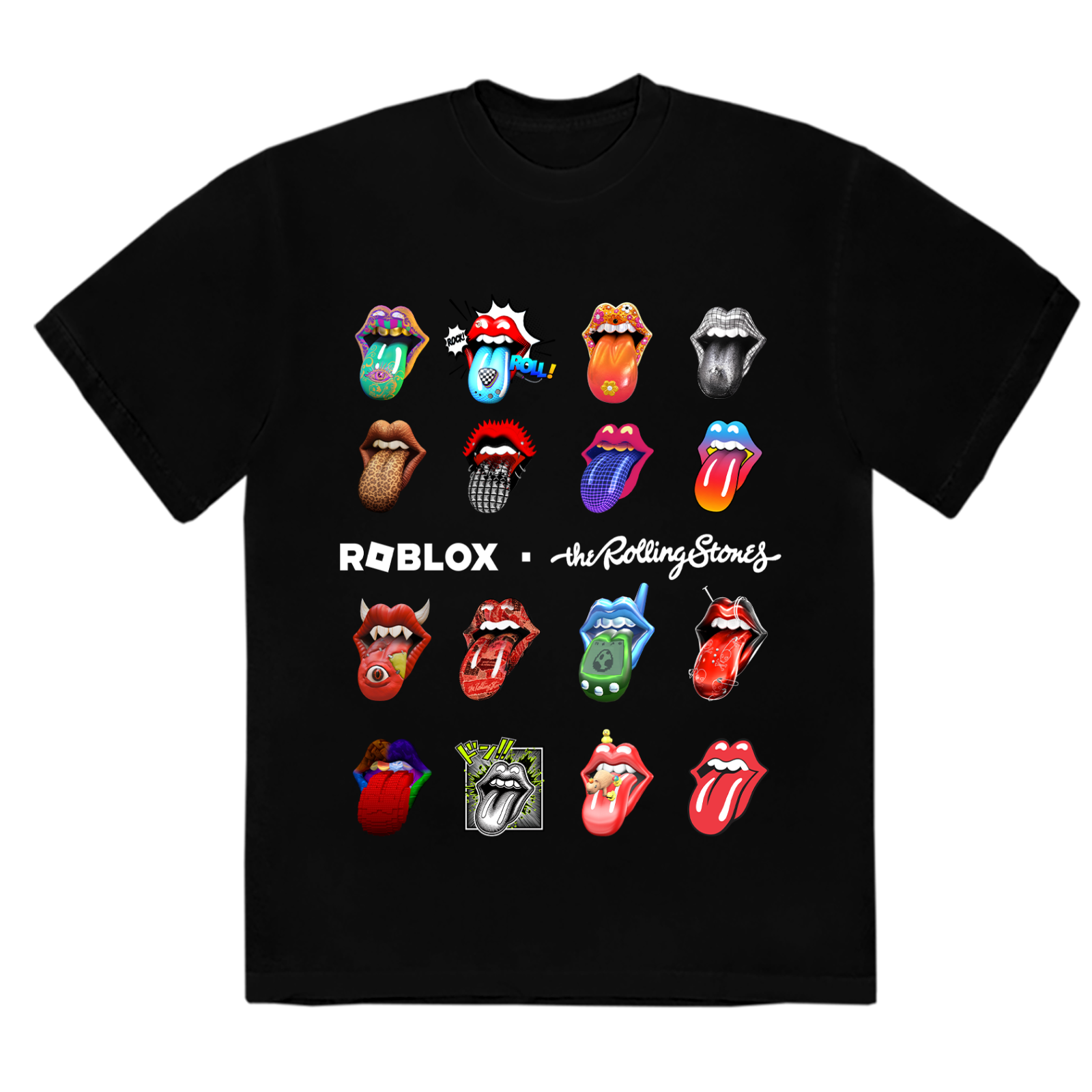 The Rolling Stones Hot Lips x Roblox Kids T-shirt