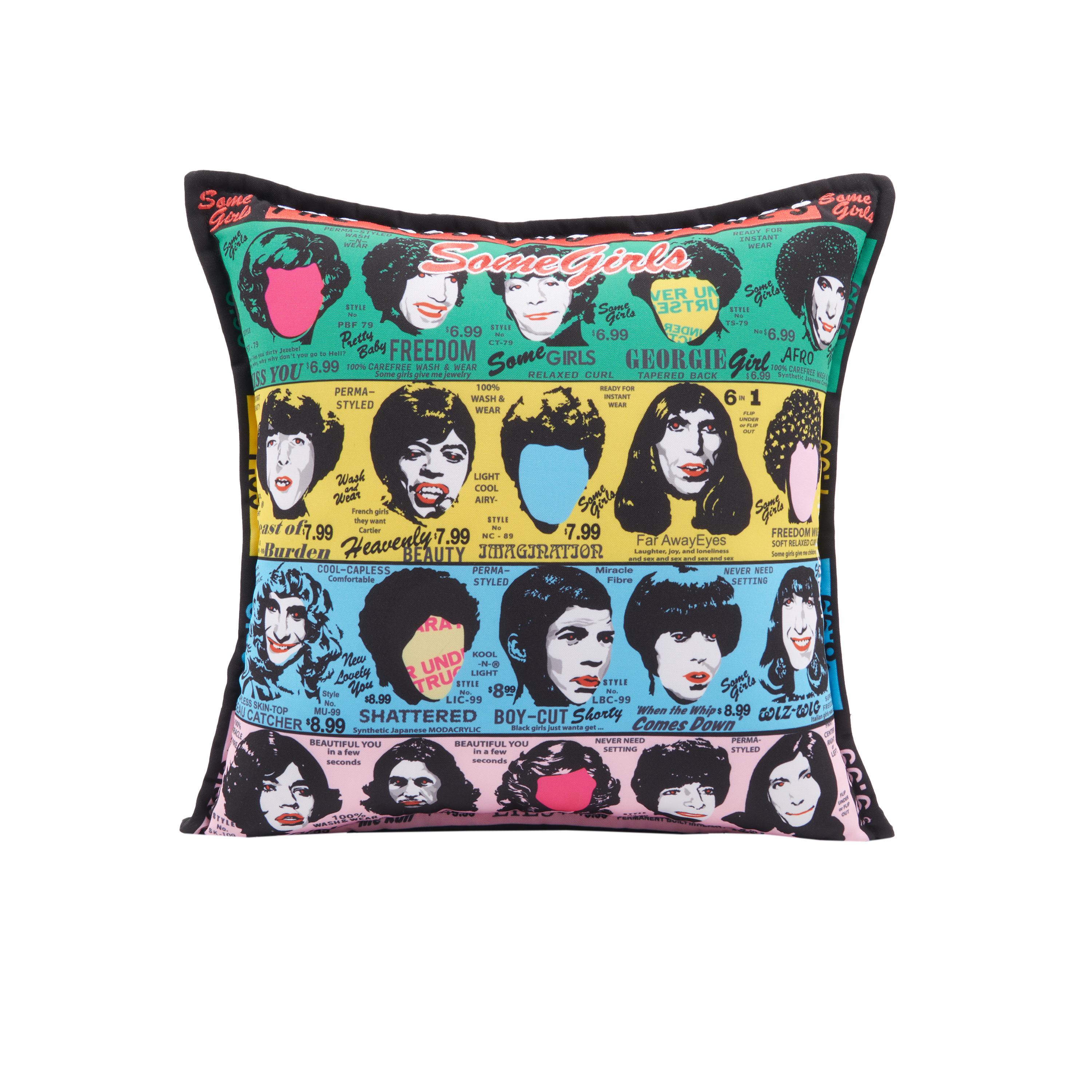 The Rolling Stones x Kidrobot Some Girls 16" Plush Pillow Front