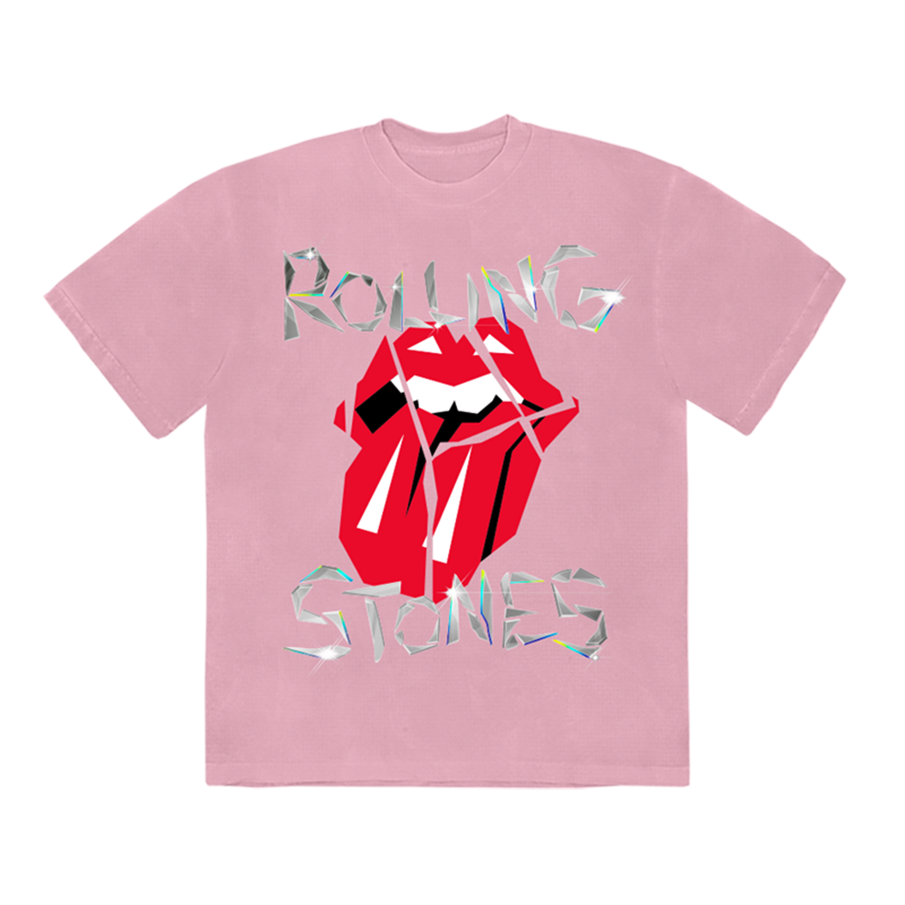Diamond Tongue Pink Washed The – Stones T-Shirt Rolling