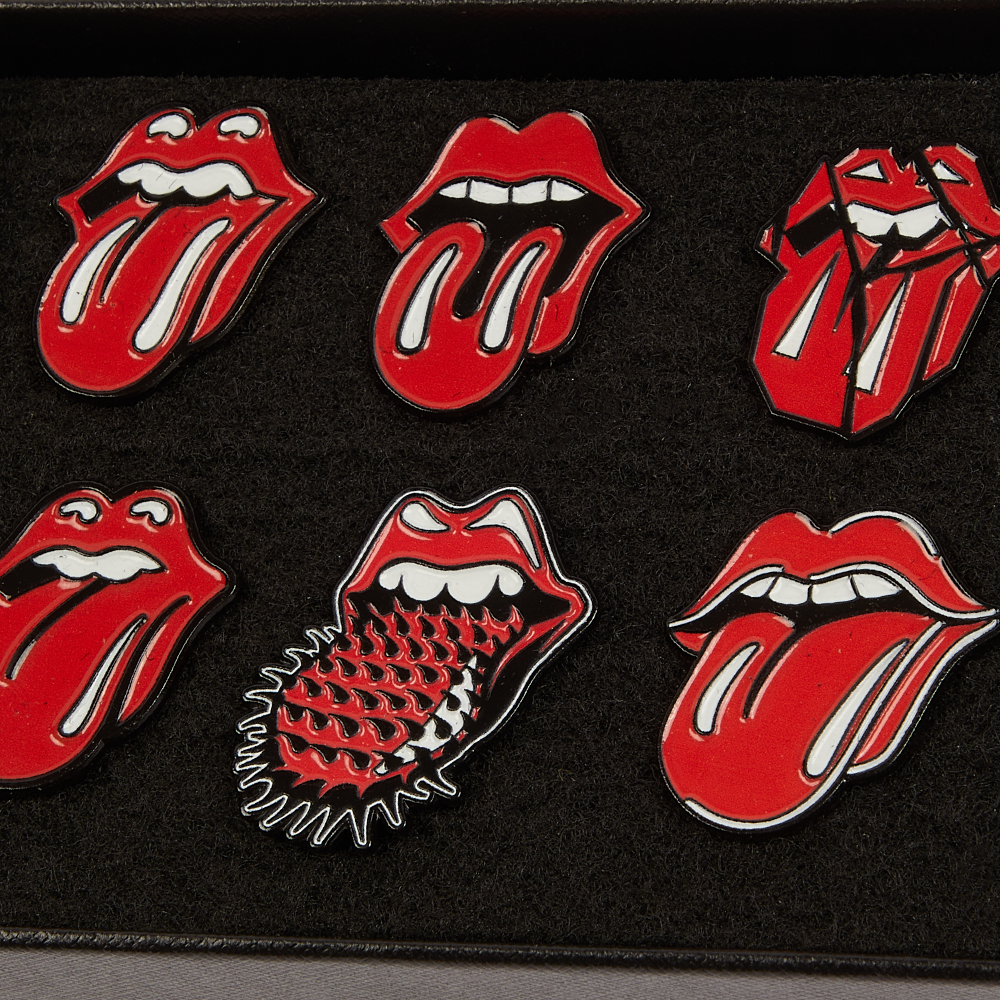 Classic Lick Pin Gift Set - 6 Pack Box - The Rolling Stones Classic Lick Pin Gift Set - 6 Pack Box - The Rolling Stones
