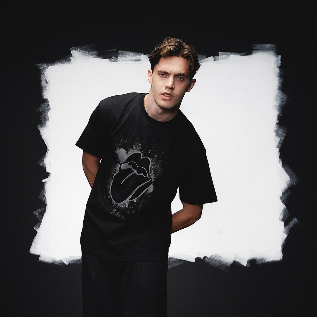 The Rolling Stones 刺繍シャツpaint it black Paint It Black Tonal Lyric T-shirt - The Rolling Stones