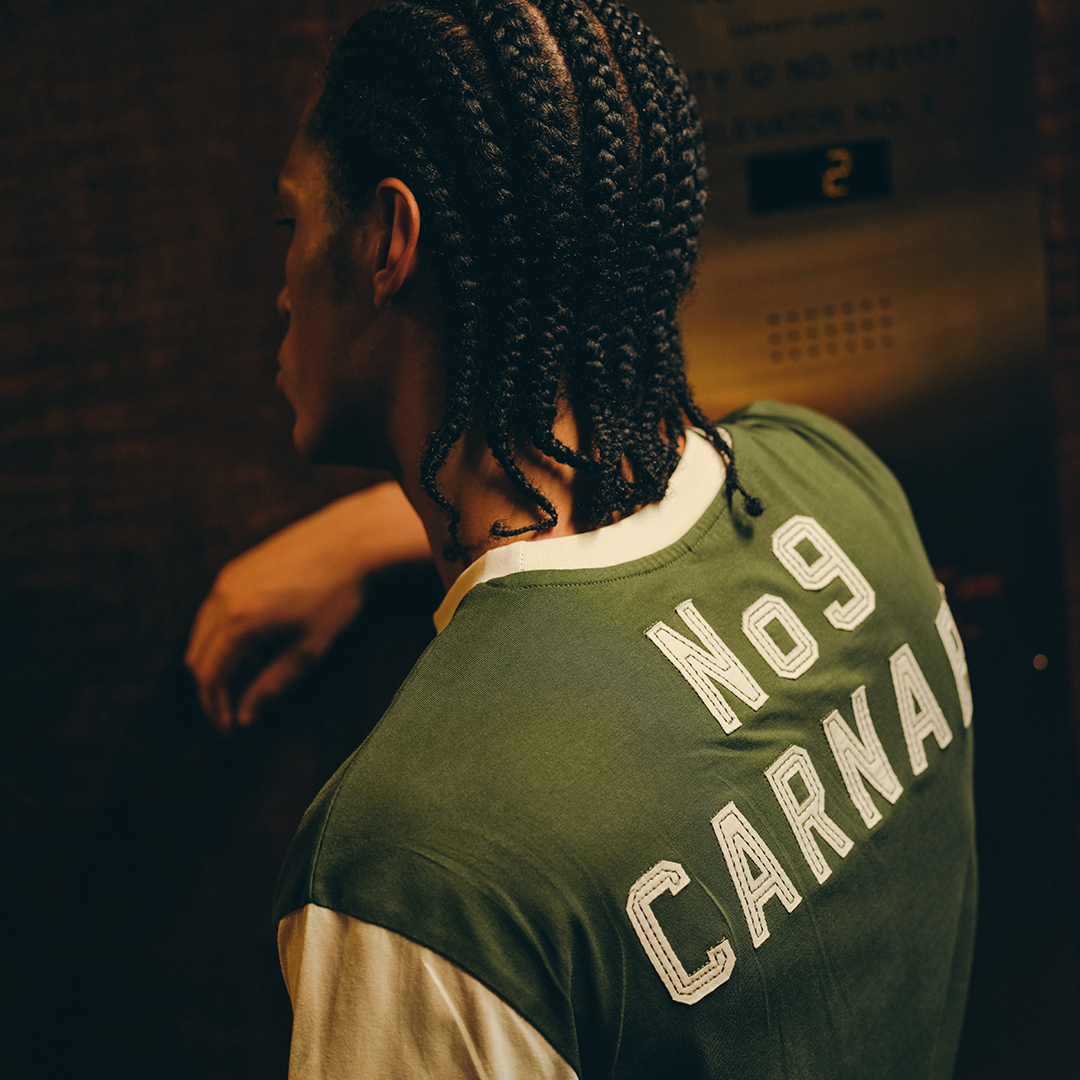 Stones Varsity Chenille Applique Green T-Shirt Back