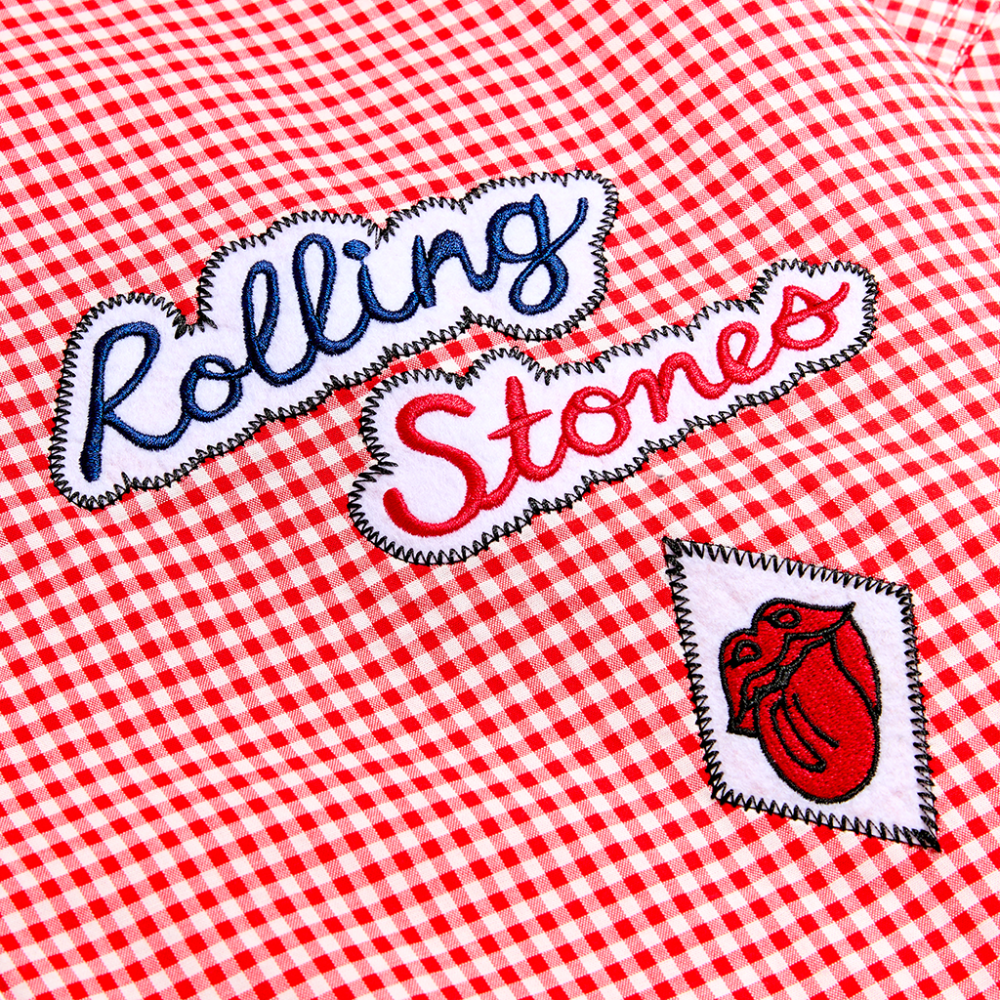 Red Gingham Embroidered Placement Shirt - Details