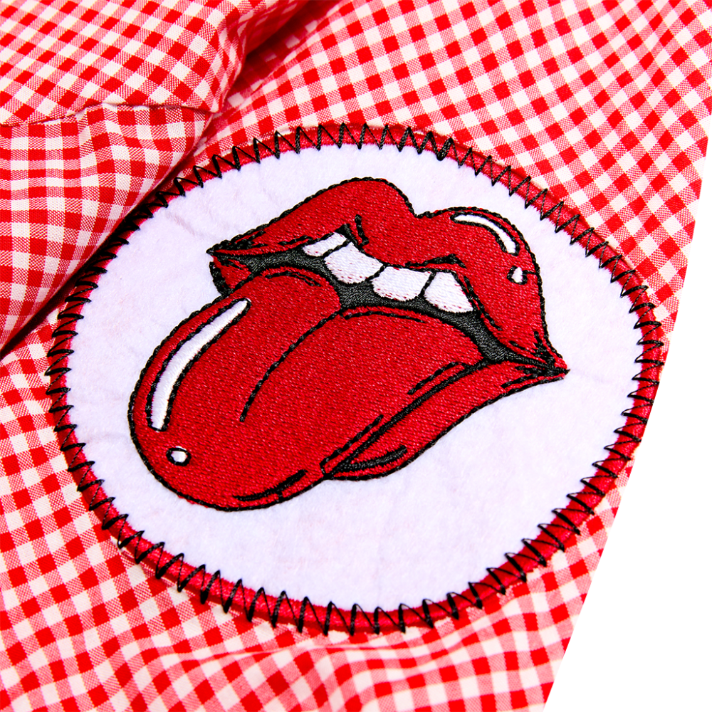 Red Gingham Embroidered Placement Shirt - Details