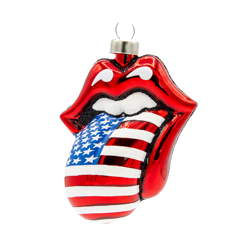 American Flag Tongue Ornament Front